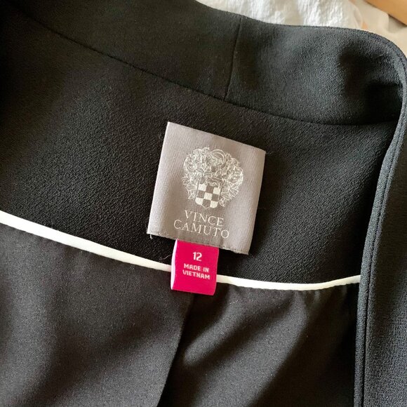 VINCE CAMUTO Black Open Front Drape Blazer Size 12 - Picture 6 of 6